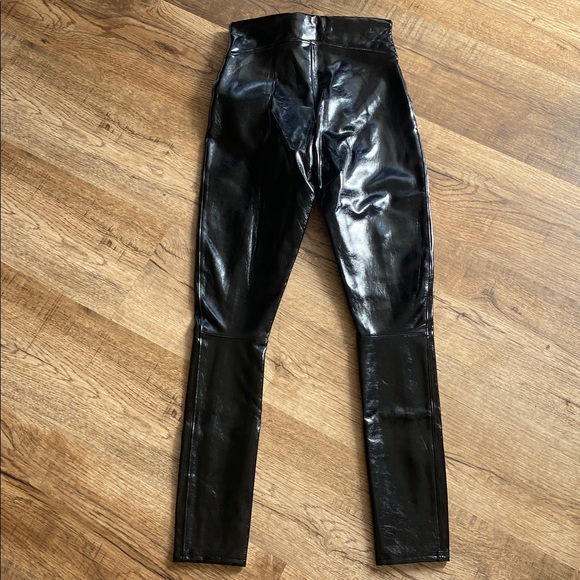 SPANX Faux Patent Leather Leggings Womens XS Petite NWT - Picture 6 of 6